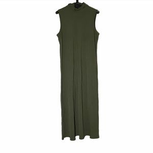 J. Jill Green Mock Neck Sleeveless Maxi Dress, size L